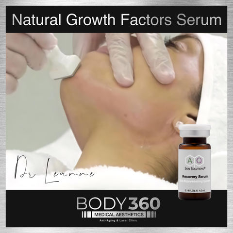 best highest concentration of natural growth AQ Skin Solution’s Recovery Serum factors cap
